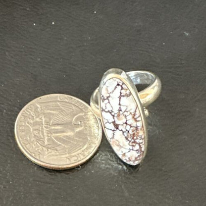 Men's and Women's Wild Horse Turquoise Ring | Navajo Sterling Silver | Sz 7 | 17358