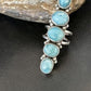 Navajo Women's Cluster Blue Larimar Ring | Authentic Native American Sterling Silver | Multi-Stone | Sz 7 | 16155