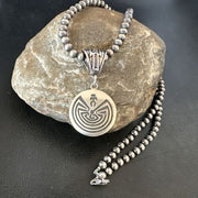 Hopi Man in the Maze Pendant | Sterling Silver Necklace | Authentic Native American Handmade | 16906