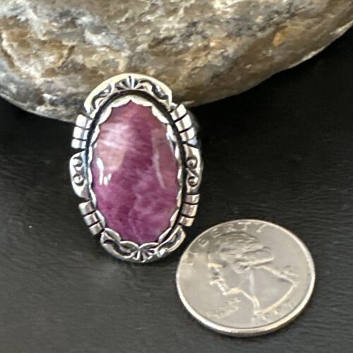 Navajo Purple Spiny Oyster Ring | Sterling Silver | Sz 10.5 | Authentic Native American Handmade | 16478