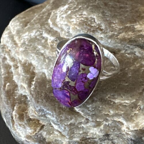 Southwestern Navajo Purple Mojave Turquoise Ring | Sterling Silver | Sz 10 | 15775
