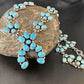 Rare Sleeping Beauty Kingman Turquoise Squash Blossom Necklace | Sterling Silver | 16269