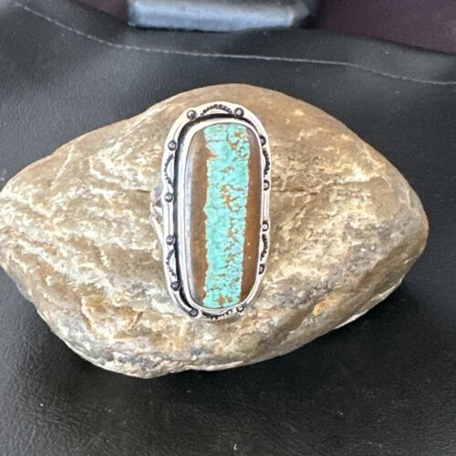 Navajo Blue Turquoise #8 Ring | Sterling Silver | Sz 10.5 | Authentic Native American Handmade | 16476