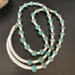 Men's Santo Domingo Blue Turquoise White Shell Necklace | 32" | Round Bead | 16004