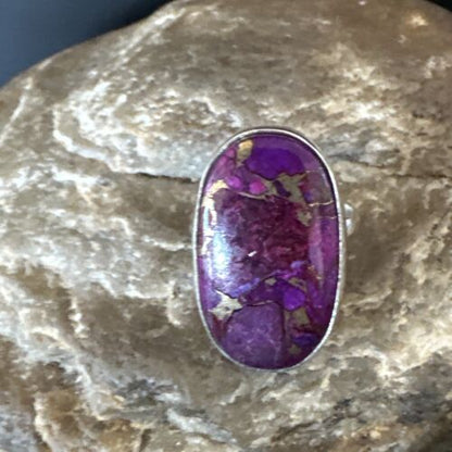 Southwestern Navajo Purple Mojave Turquoise Ring | Sterling Silver | Sz 7 | 15780