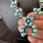 Rare Sleeping Beauty Kingman Turquoise Squash Blossom Necklace | Sterling Silver | 16269