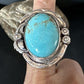 Native American Navajo Blue Turquoise #8 Ring | Sterling Silver | Sz 9.5 | 14951