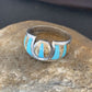 Navajo Coffee Picture Jasper Turquoise Inlay Ring | Sterling Silver | Sz 8.5 | 10982