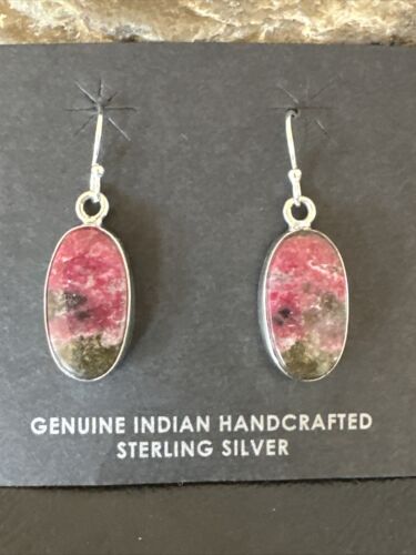 Purple Mojave Turquoise Dangle Earrings | Sterling Silver | Authentic Native American Handmade | 15787