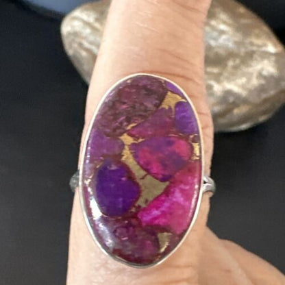 Southwestern Navajo Purple Mojave Turquoise Ring | Sterling Silver | Sz 10 | 15776