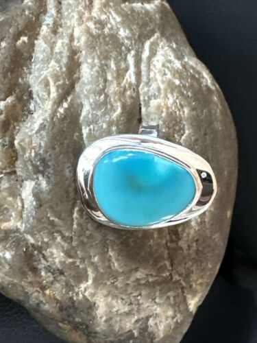 Sterling Silver Blue Kingman Turquoise Ring | Sz 9 | 17599