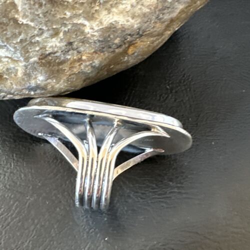 Navajo Ribbon Boulder Green Turquoise Ring | Sterling Silver | Sz 10 | 16270
