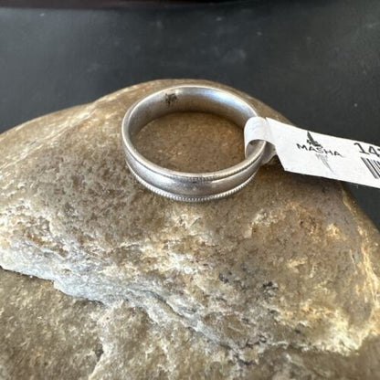 Navajo Sterling Silver Wedding Band | Sz 7.5 | Authentic Native American Handmade | 14275