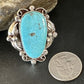 Men's Blue Kingman Turquoise Ring | Navajo Sterling Silver | Sz 10 | Authentic Native American Handmade | 15519