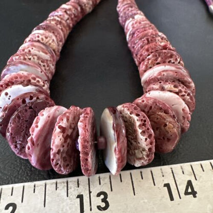 Purple Spiny Oyster Navajo Pearls Sterling Silver Necklace | Authentic Native American | 30" | 16814