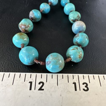 Navajo Turquoise Shell Heishi Necklace | Sterling Silver Beads | Authentic Native American | 30" | 15087