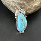 Navajo Blue Kingman Turquoise Ring | Sterling Silver | Sz 8.5 | Authentic Native American Handmade | 15663