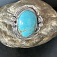 Native American Navajo Blue Turquoise #8 Ring | Sterling Silver | Sz 9.5 | 14951