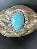 Native American Navajo Blue Turquoise #8 Ring | Sterling Silver | Sz 9.5 | 14951