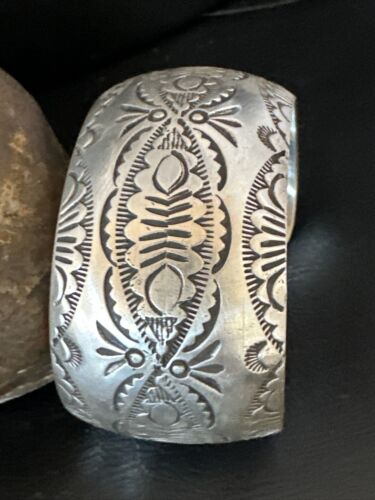 Navajo Stamped Cuff Bracelet | Sterling Silver | Authentic Native American Handmade | 15983