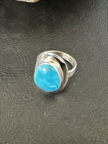 Sterling Silver Blue Kingman Turquoise Ring | Sz 7 | 17594 - Masha USA