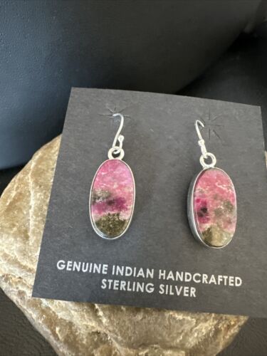 Purple Mojave Turquoise Dangle Earrings | Sterling Silver | Authentic Native American Handmade | 15787