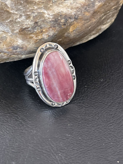 Men's Navajo Turquoise Purple Spiny Oyster Ring | Sterling Silver | Sz 10.5 | Authentic Native American | 10298