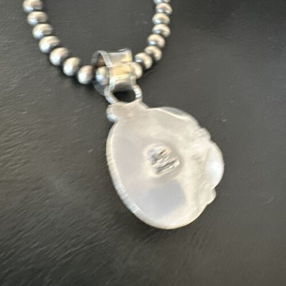 Navajo Orange Spiny Oyster Pendant Necklace | Sterling Silver | Authentic Native American Handmade | 15630