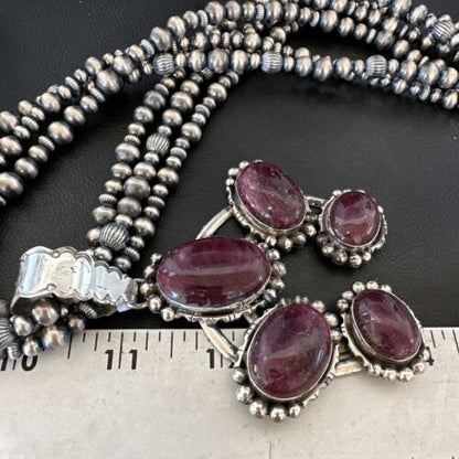 Navajo XL Purple Spiny Cluster Naja Pendant Necklace | Sterling Silver | 21" | 16677
