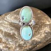 Navajo Blue Dry Creek Turquoise Multi-Stone Ring | Authentic Native American Sterling Silver | Sz 9.5 | 16737