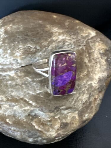 Southwestern Navajo Purple Mojave Turquoise Ring | Sterling Silver | Sz 10 | 15608