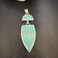 Navajo Sterling Silver Pendant with Gorgeous Blue Turquoise Inlay | Authentic Native American | 3.25" | 15178