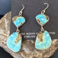 Navajo Blue Kingman Turquoise Dangle Earrings | Sterling Silver | Authentic Native American Handmade | 15113