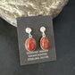 Navajo Burgundy Carnelian Dangle Earrings | Sterling Silver | Authentic Native American Handmade | 14924