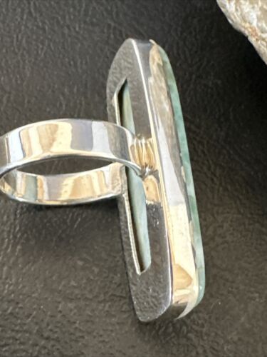 Navajo Blue Larimar Ring | Sterling Silver | Sz 10 | Authentic Native American Handmade | 17586