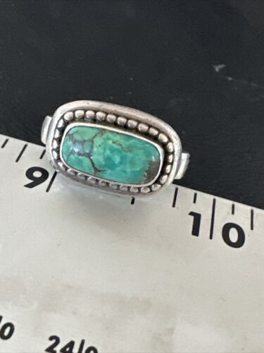 Native American Navajo Green Turquoise Ring | Sterling Silver | Sz 6 | 15920
