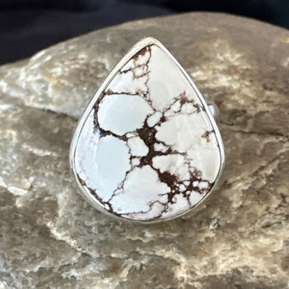 Men's and Women's Wild Horse Turquoise Navajo Ring | Sterling Silver | Sz 6.5 | 17282