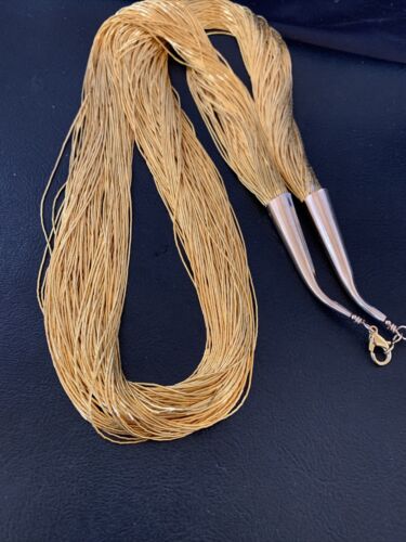 Navajo Gold Filled Heishi Tubes | 100 Strand Liquid Sterling Silver Necklace 21" | 17173