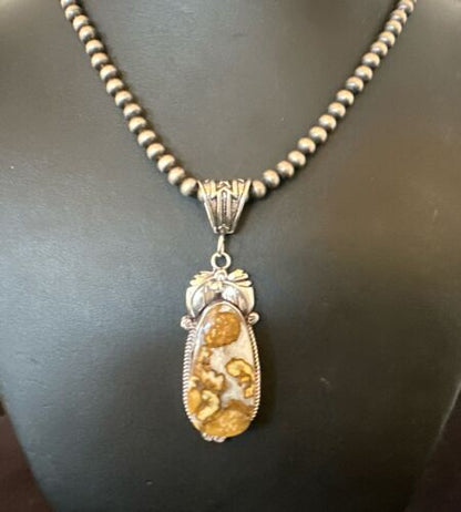 Navajo Wild Horse Necklace Pendant | Sterling Silver | Authentic Native American Handmade | 16979