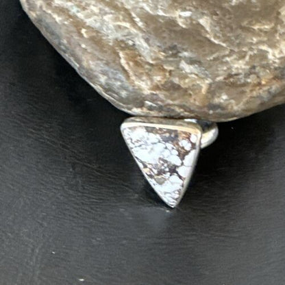 Men's & Women's Wild Horse Turquoise Ring | Navajo Sterling Silver | Sz 8 | 17353