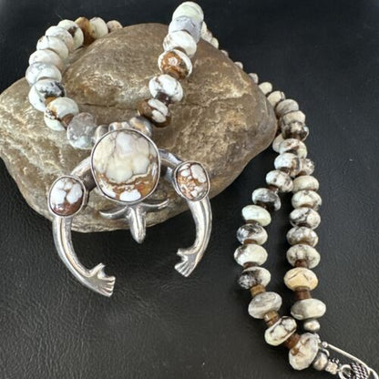 Men's Navajo Wild Horse Naja Necklace Pendant | Sterling Silver | Authentic Native American Handmade | 15276