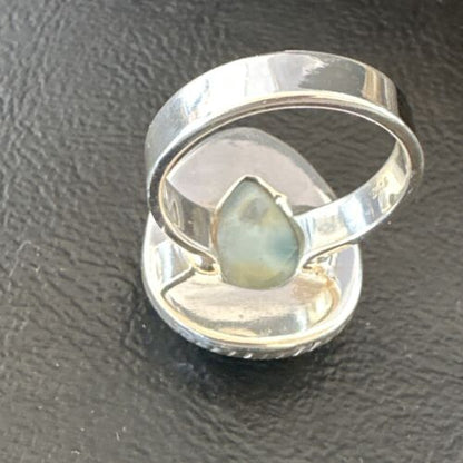 Navajo Blue Larimar Ring | Sterling Silver | Sz 6 | Authentic Native American Handmade | 16605