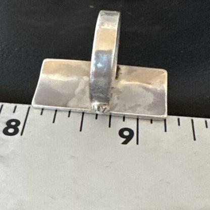 Native American Hopi Rug Design Ring | Sterling Silver | Sz 8.5 | 16334