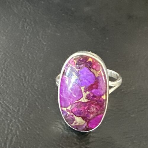 Southwestern Navajo Purple Mojave Turquoise Ring | Sterling Silver | Sz 10 | 15778