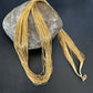 Navajo Gold Filled Heishi Tubes | 30 Strand Liquid Sterling Silver Necklace 29" | 17394