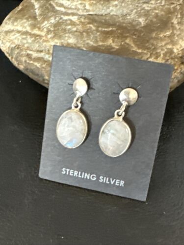 Navajo Pink Mother of Pearl Dangle Inlay Earrings | Sterling Silver | Authentic Native American Handmade | 15304