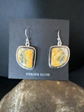 Navajo Bumblebee Jasper Earrings | Sterling Silver | Authentic Native American Handmade | 15834