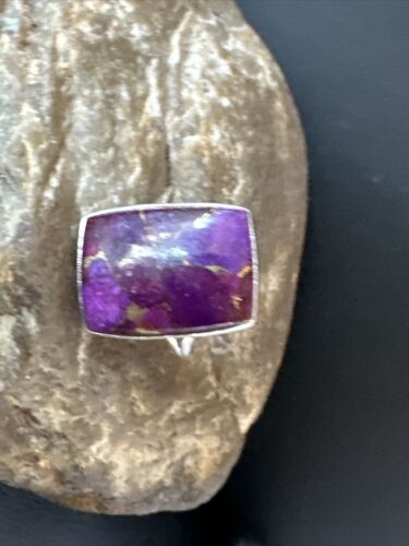 Southwestern Navajo Purple Mojave Turquoise Ring | Sterling Silver | Sz 10 | 15609