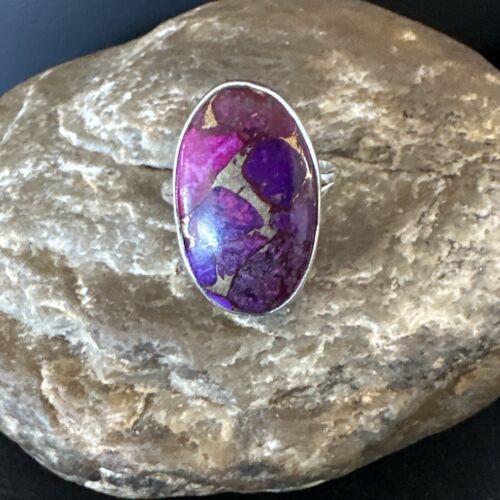 Southwestern Navajo Purple Mojave Turquoise Ring | Sterling Silver | Sz 10 | 15776