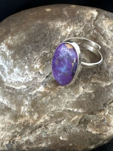 Adjustable Sterling Silver Purple Mojave Turquoise Ring | Sz 10 | 15613